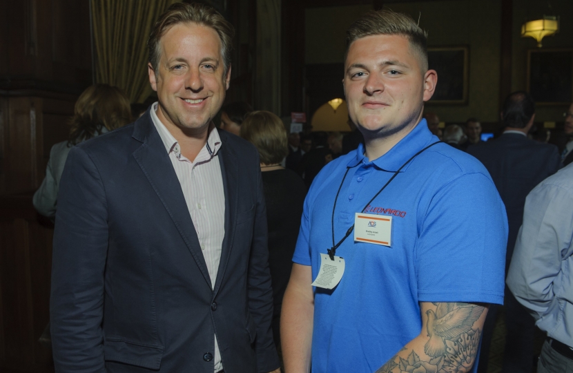 Marcus Fysh at Westminster Apprenticeship Reception