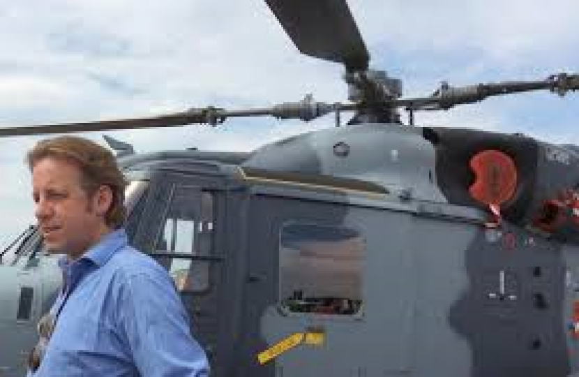 Marcus with a Leonardo Helicopter